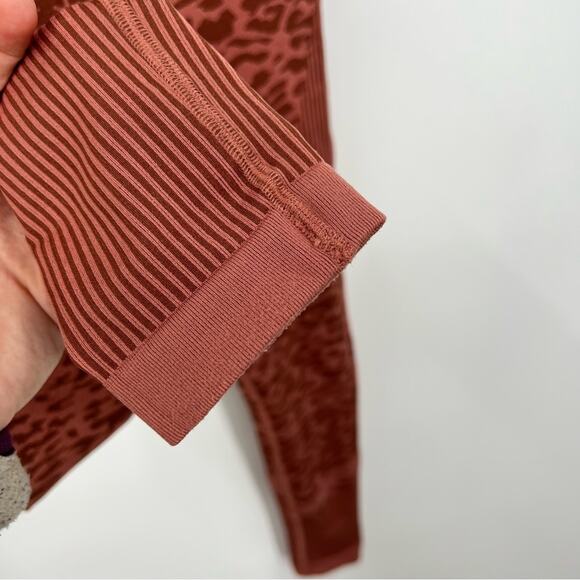 Varley Women’s Seamless Orange Animal Printed Workout Leggings Size Small - Picture 4 of 8